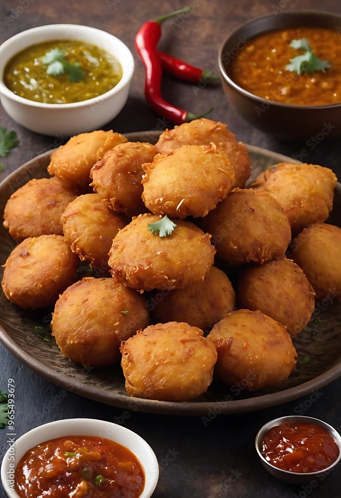 Delicious Indian traditional dish Pakora or bhaji or Bhajji Delicious Indian traditional dish Pakora or bhaji or Bhajji