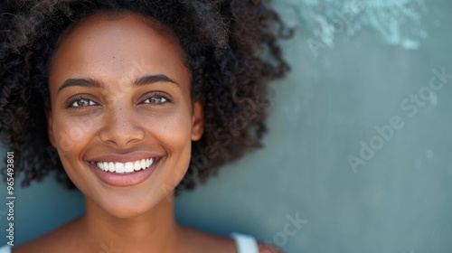 Smiling woman with radiant skin