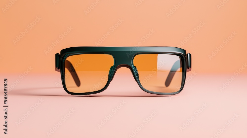 Futuristic Augmented Reality Glasses with Transparent Lenses and Digital Overlay Technology. with Copy Space, Selective Focus, and Quality. Futuristic Augmented Reality Glasses with Transparent Lenses and Digital Overlay Technology. with Copy Space, Selective Focus, and Quality.