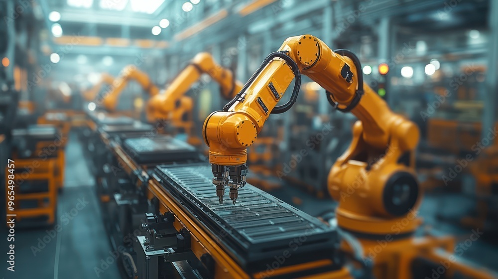 Fototapeta premium Smart manufacturing with advanced robotics and AI