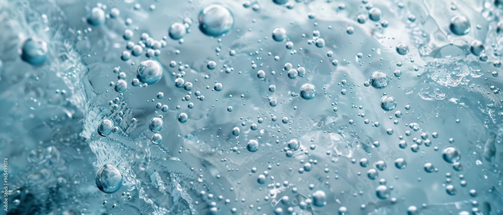 Close-up of sparkling water droplets suspended in time, offering a refreshing view of bubbling freshness and purity. Close-up of sparkling water droplets suspended in time, offering a refreshing view of bubbling freshness and purity.