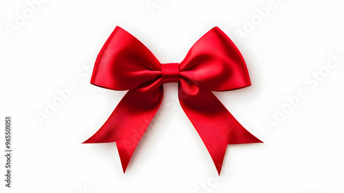  Decorative Red bow isolated on white background