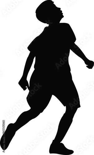 a boy running body silhouette vector