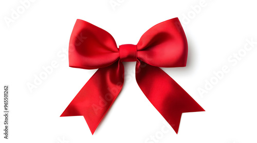  Decorative Red bow isolated on white background