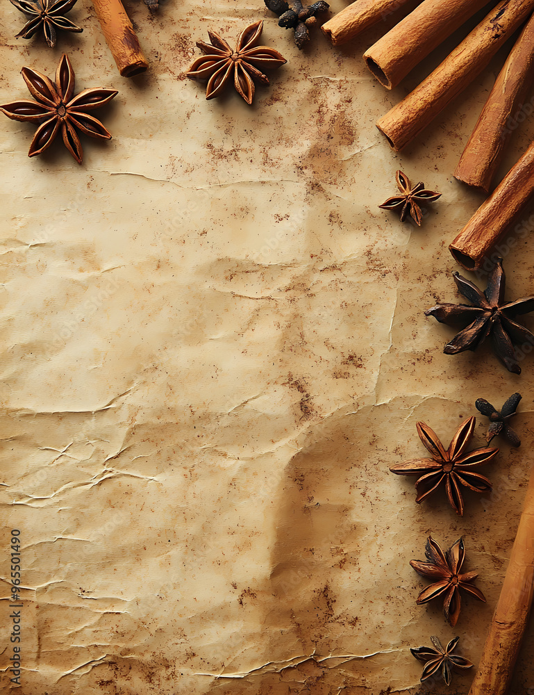 star anise and cinnamon sticks spices on wooden background autumn background star anise and cinnamon sticks spices on wooden background autumn background