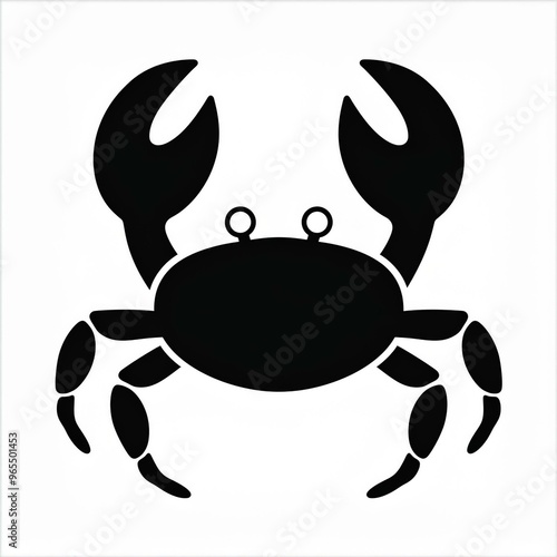 crab black icon isolated on white photo