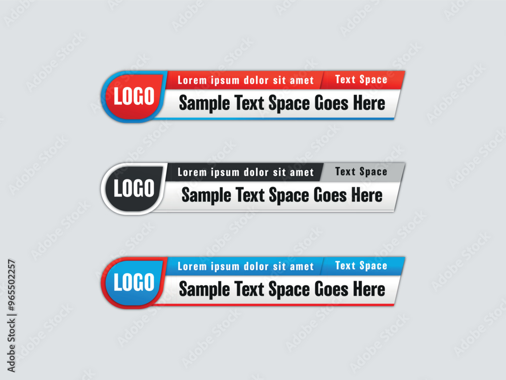 Obraz premium Set Of Bundles geometric lower third banner template