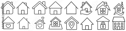 Hostel icon vector set. Home illustration sign collection. House symbol or logo.