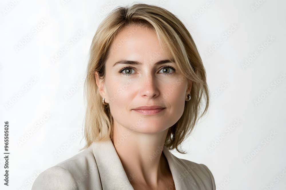 Portrait of middle age woman isolated on white background Portrait of middle age woman isolated on white background