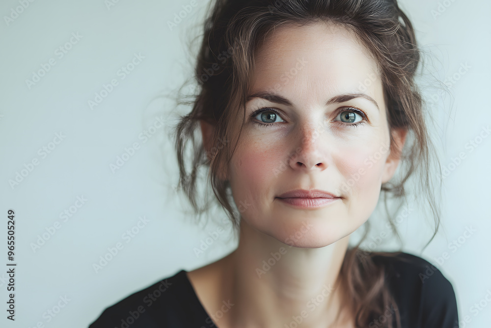 Portrait of middle age woman isolated on white background Portrait of middle age woman isolated on white background