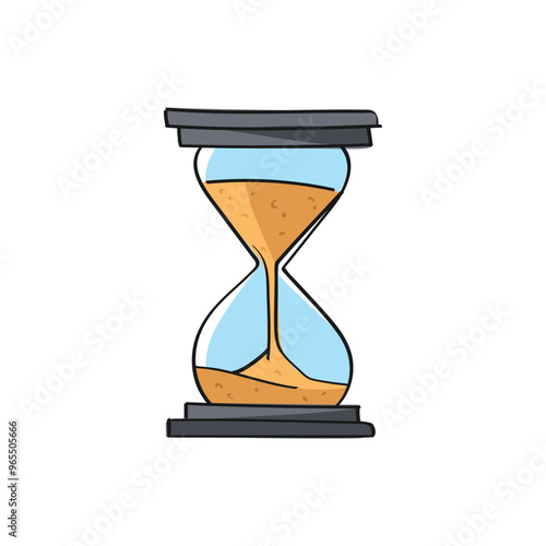 Vector illustration in doodle style. hourglass hand drawn