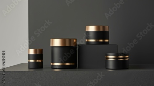 Elegant packaging of high-end cosmetics with a minimalist design.