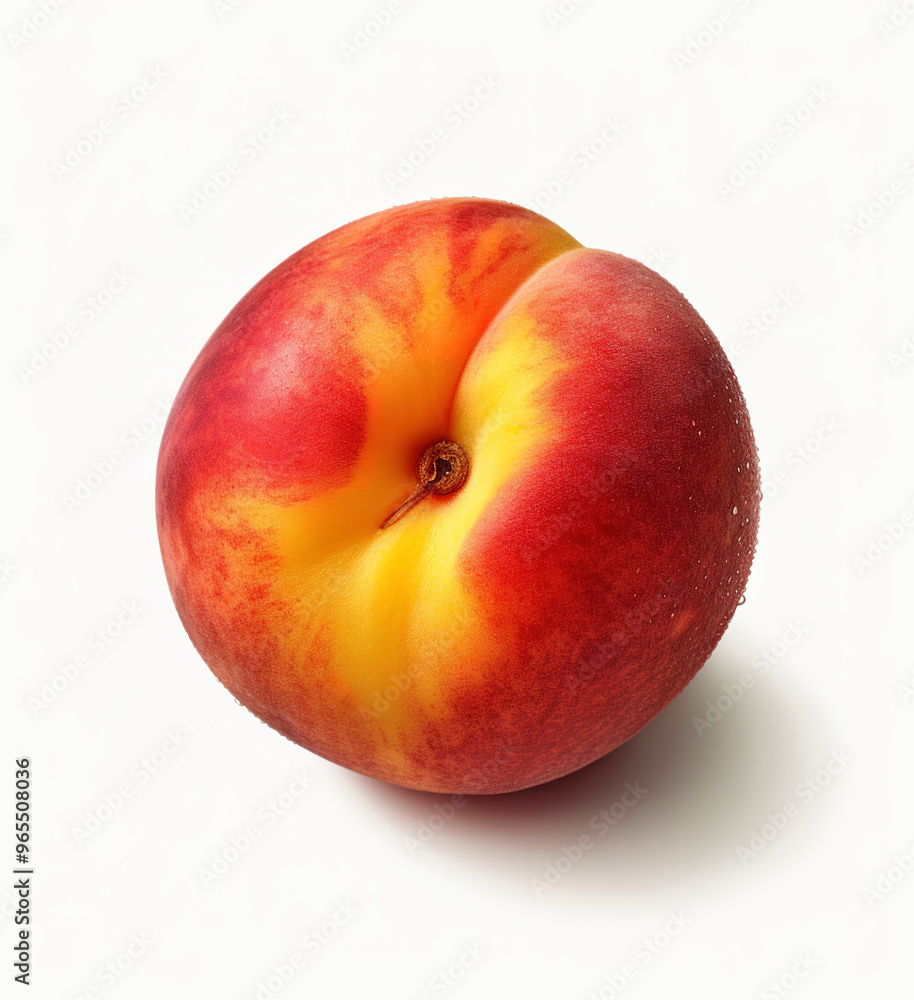 A fresh whole peach on a white background, with high resolution photography A fresh whole peach on a white background, with high resolution photography