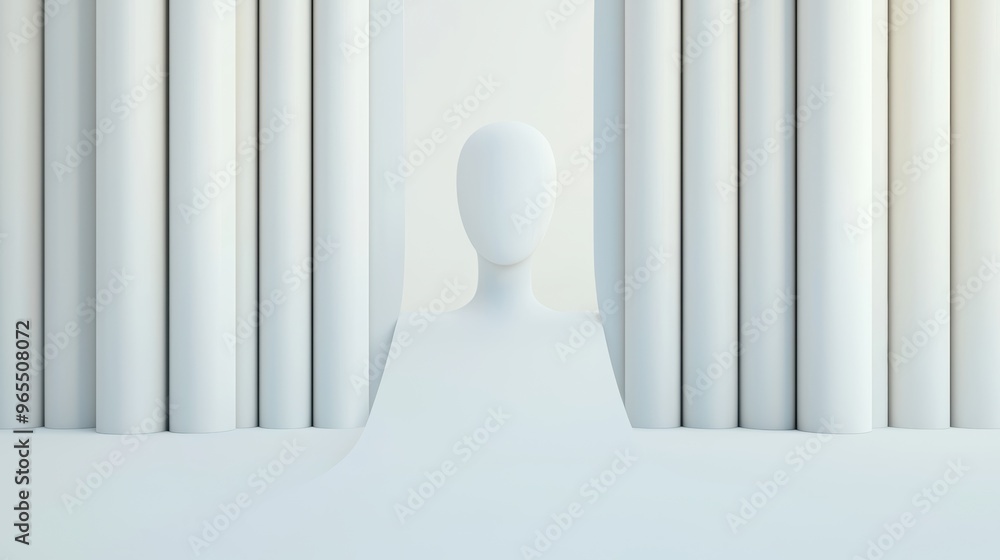 Obraz premium Futuristic Digital Art Installation with Interactive Visualization and Selective Focus on Foreground Copy Space for Text