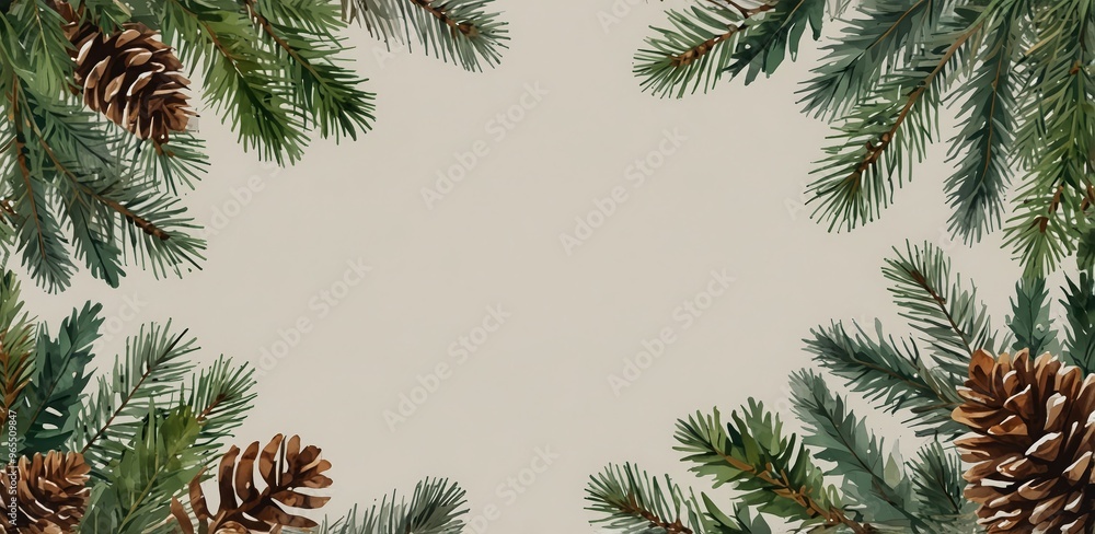 christmas background with fir branches and cones christmas background with fir branches and cones