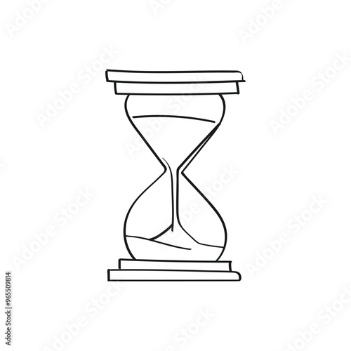 Vector illustration in doodle style. hourglass hand drawn