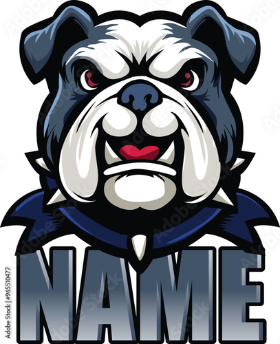 mascot logo of bull dog isolated on white background 