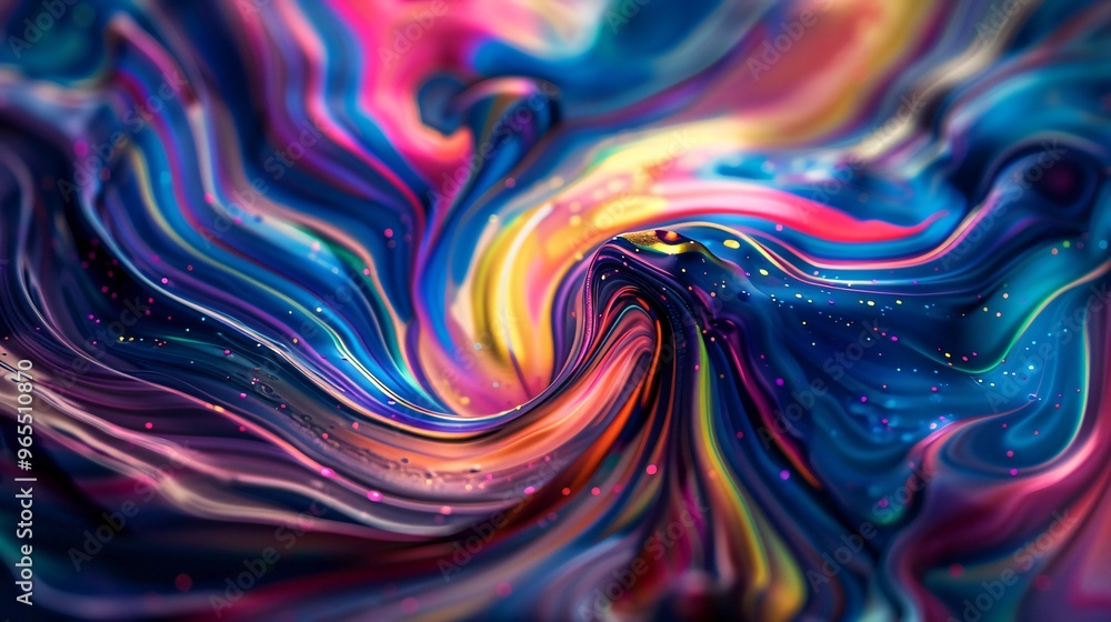 A vibrant abstract swirl of colors creating a cosmic, dreamlike effect. A vibrant abstract swirl of colors creating a cosmic, dreamlike effect.
