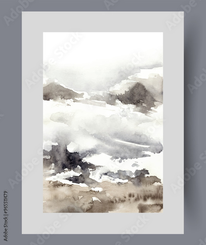 Snow on slopes of mountains in northern region, with snowdrifts on grass after sharp snowfall. Winter landscape with snow on hills, in cold december weather after onset of first frosts