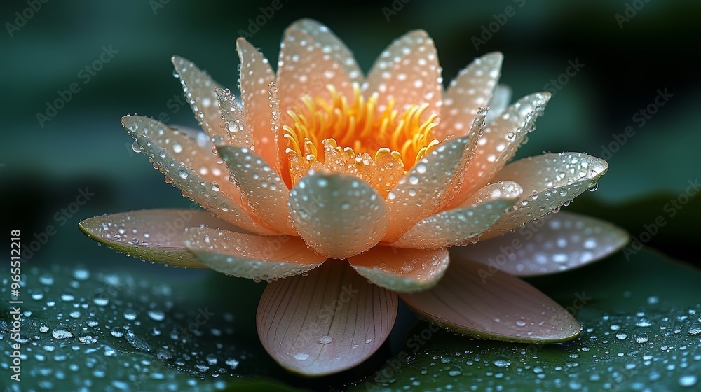 Water Droplets on Pink Water Lily Flower Water Droplets on Pink Water Lily Flower
