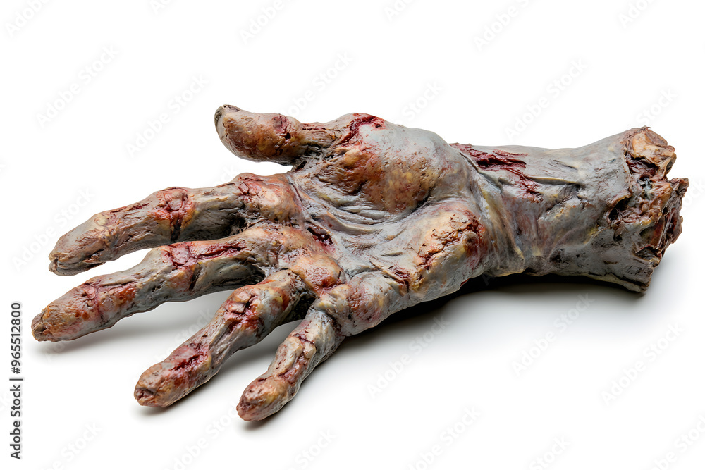 Human scary zombie hand isolated on a white background. Human scary zombie hand isolated on a white background.