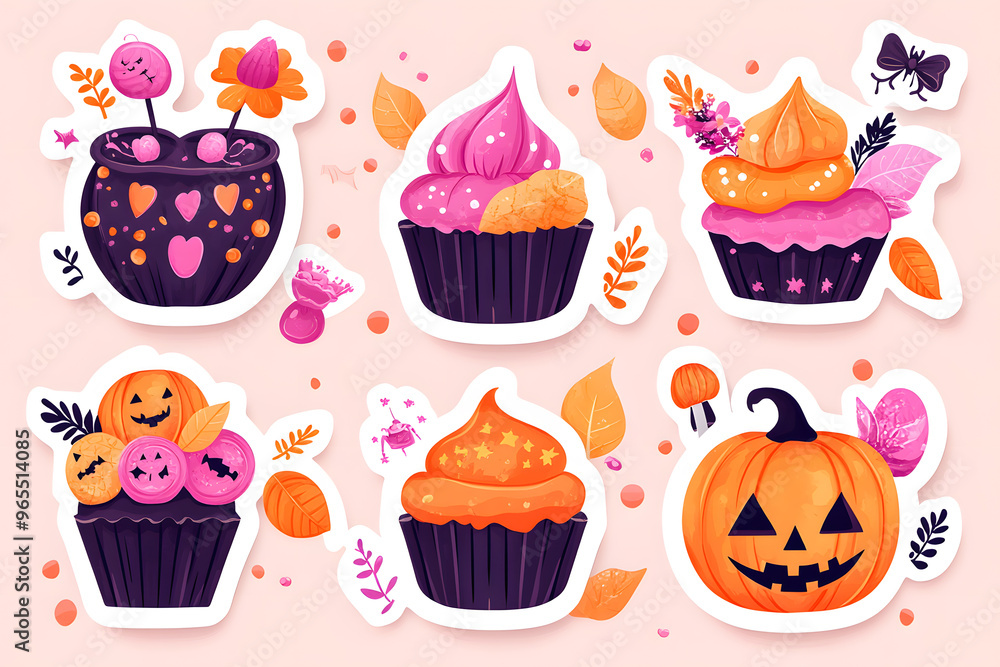 Halloween theme cute stickers collection Halloween theme cute stickers collection