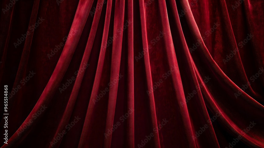 Fototapeta premium Stage backdrop with red curtains for theater and events