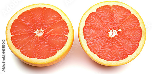 Sliced grapefruit isolated on a white background