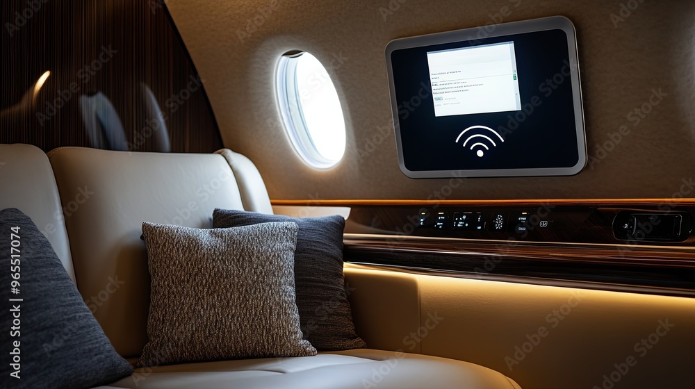 Elegant Wi-Fi Access Display in a Private Jet Elegant Wi-Fi Access Display in a Private Jet