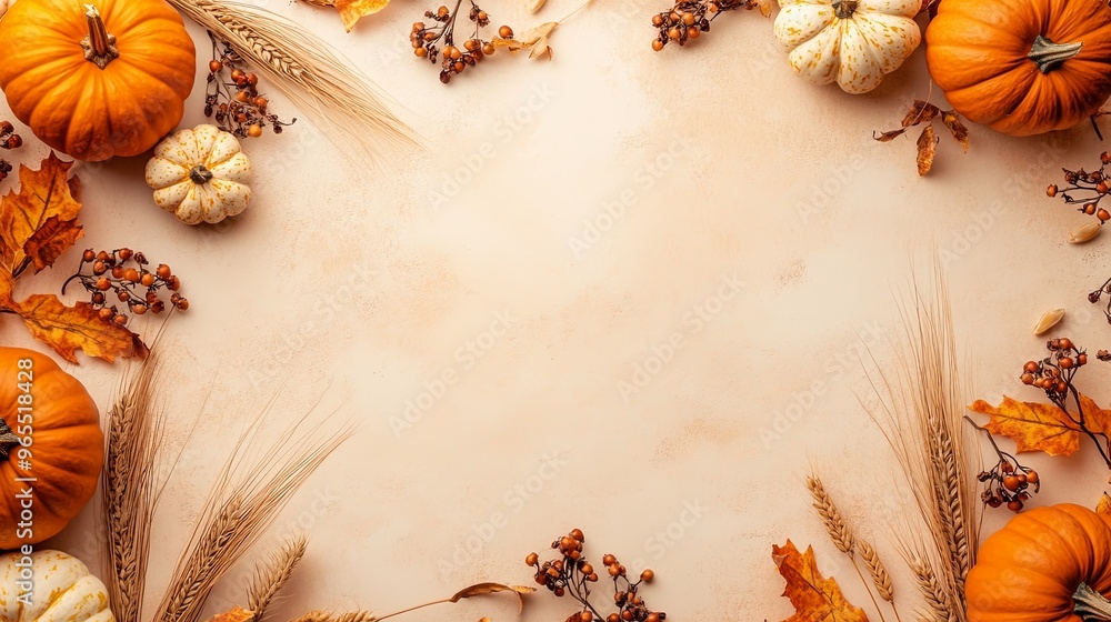 Harvest Frame with Pumpkins and Dried Stems Harvest Frame with Pumpkins and Dried Stems