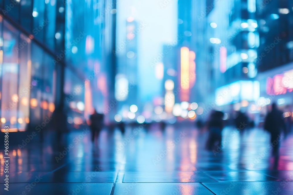 An urban landscape with people walking around the city An urban landscape with people walking around the city