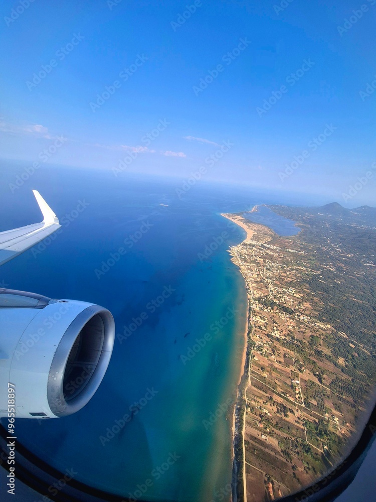 Fototapeta premium Flug über Insel