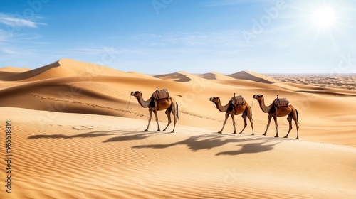 Camels in the Desert