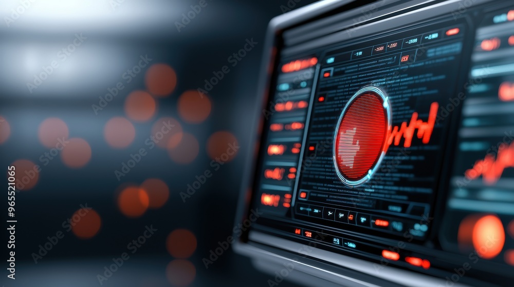 Virtual Financial Forecast Concept with Transparent Holographic Screens in Futuristic Office Setting - Virtual Financial Forecast Concept with Transparent Holographic Screens in Futuristic Office Setting -