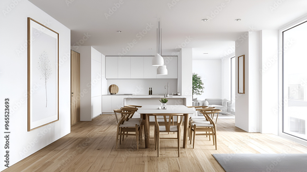 Fototapeta premium Apartment dining room interior design in the modern era