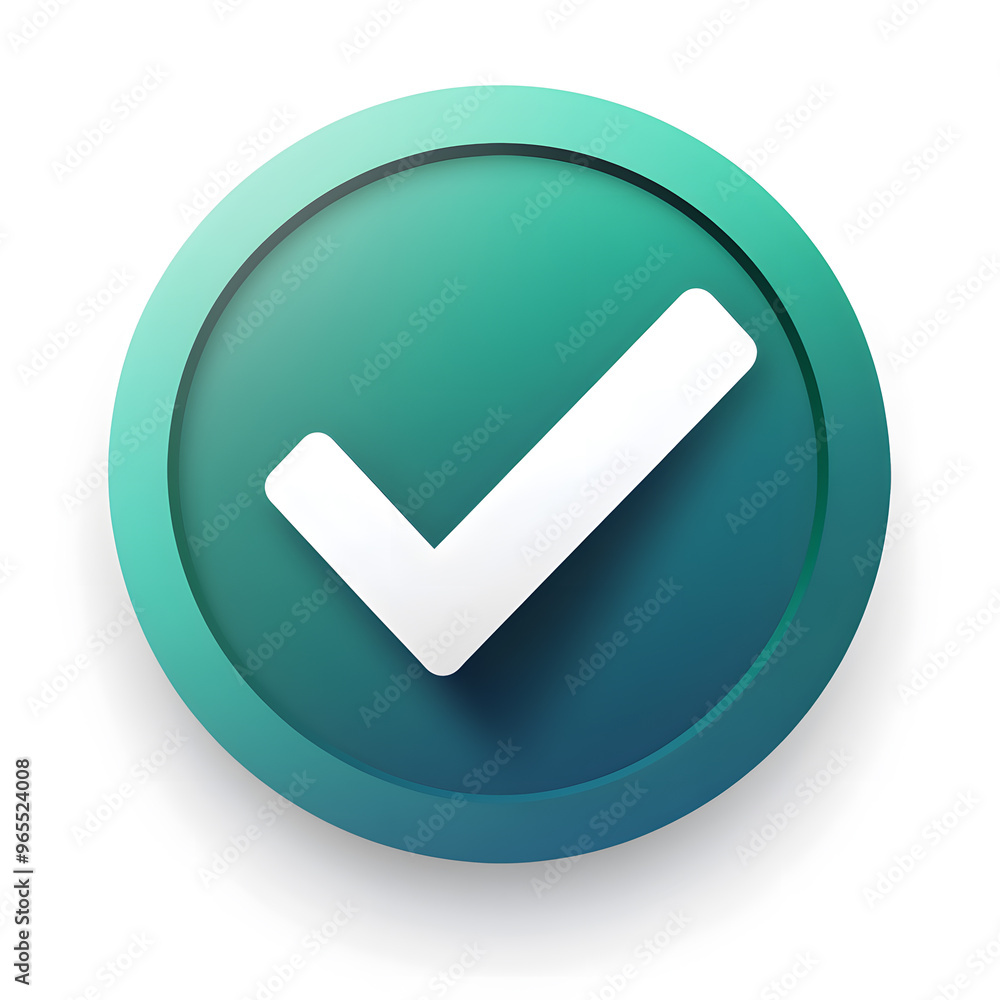 Check mark, completed, done green gradient round icon isolated on white Check mark, completed, done green gradient round icon isolated on white