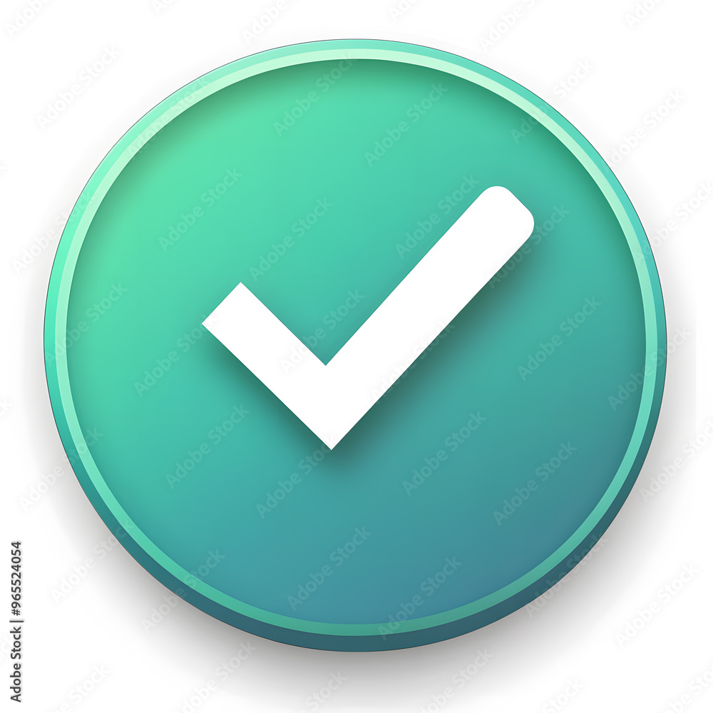 Check mark, completed, done green gradient round icon isolated on white Check mark, completed, done green gradient round icon isolated on white