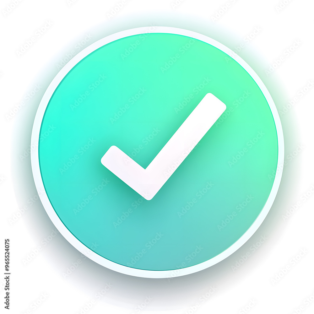 Check mark, completed, done green gradient round icon isolated on white Check mark, completed, done green gradient round icon isolated on white