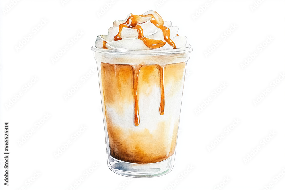 Delicious caramel macchiato topped with whipped cream and caramel drizzle, perfect for coffee lovers. Delicious caramel macchiato topped with whipped cream and caramel drizzle, perfect for coffee lovers.