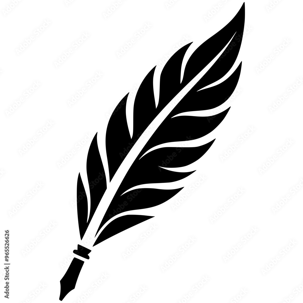 Obraz premium Silhouette of a feather pen