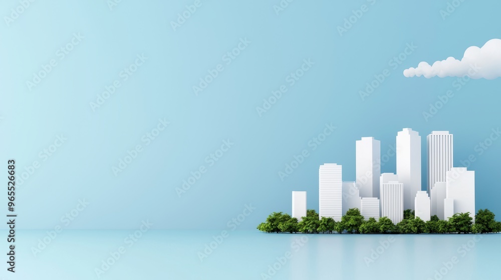 Urban Structures Hit by Seismic Force - Futuristic Cityscape in with Copy Space, Selective Focus in Urban Structures Hit by Seismic Force - Futuristic Cityscape in with Copy Space, Selective Focus in