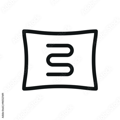 Pillow with heating thread isolated icon, heated throw pillow vector icon with editable stroke
