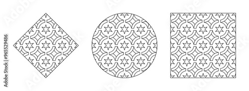 set of stars pattern outline icons. vector illustration isolated on white background