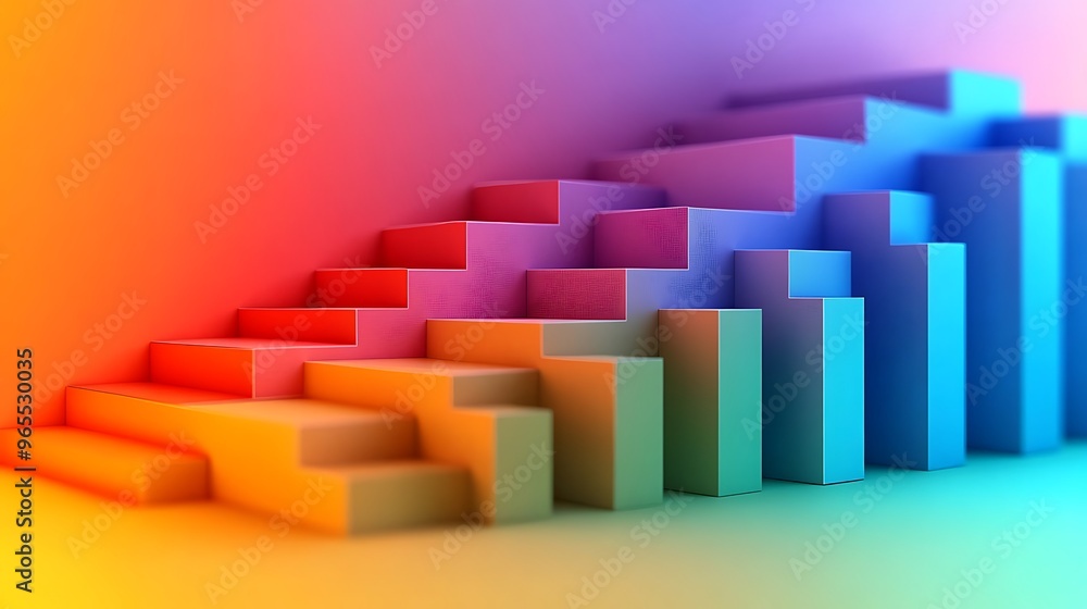 A sleek 3D papercraft stacked bar chart, muted color paper bars with offset segments, smooth gradient textures, glowing light casting shadows for depth, clean and minimalist backdrop, A sleek 3D papercraft stacked bar chart, muted color paper bars with offset segments, smooth gradient textures, glowing light casting shadows for depth, clean and minimalist backdrop,