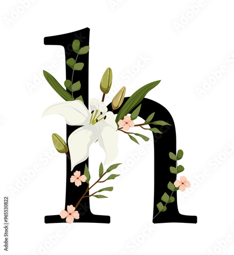 Vector sign with flowers decorations photo