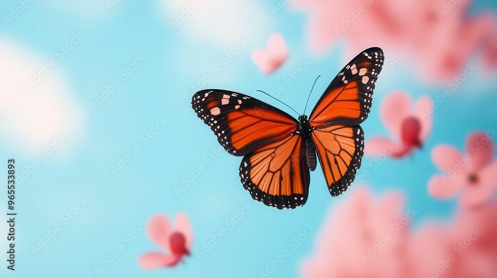 Butterflies in mass migration across a vibrant flower field, insect migration, natural beauty and transformation Butterflies in mass migration across a vibrant flower field, insect migration, natural beauty and transformation