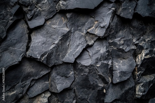 Rough texture of deep black or dark gray rock surface