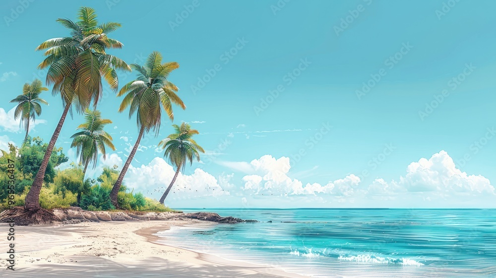Maldives island beach. Tropical landscape of summer scenery, sunny sea sand sky with palm trees. Luxury travel vacation destination. Exotic beach landscape. Amazing nature, relax, freedom tourism Maldives island beach. Tropical landscape of summer scenery, sunny sea sand sky with palm trees. Luxury travel vacation destination. Exotic beach landscape. Amazing nature, relax, freedom tourism