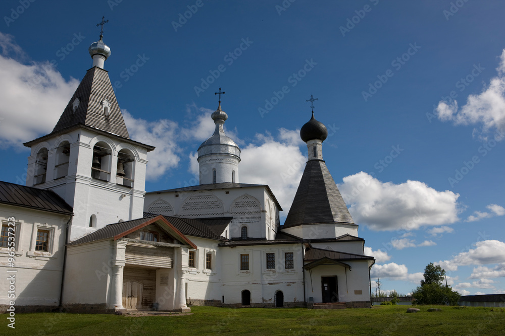 Russia Vologda region Ferapontov monastery on a cloudy summer day Russia Vologda region Ferapontov monastery on a cloudy summer day