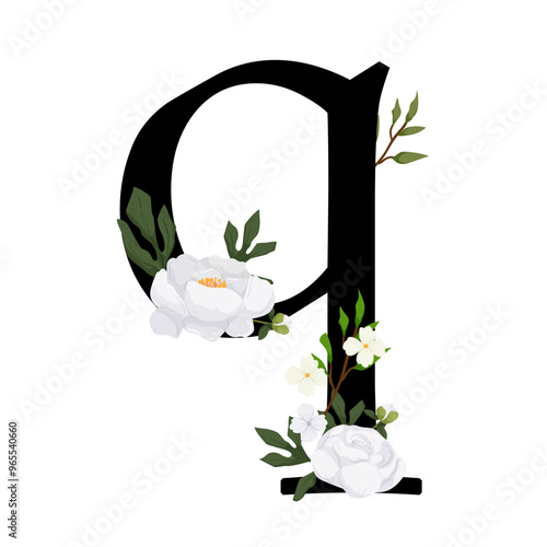 Vector sign with flowers decorations photo